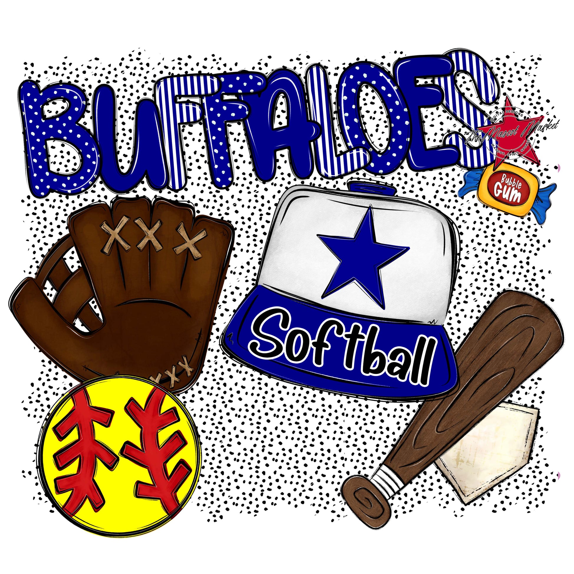 Buffaloes Softball Spirit-Blue