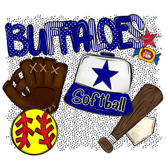 Buffaloes Softball Spirit-Blue