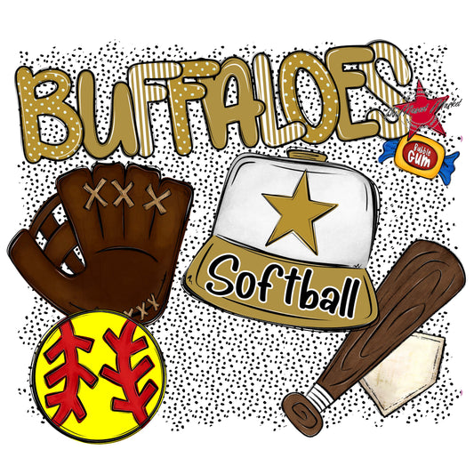 Buffaloes Softball Spirit-Gold