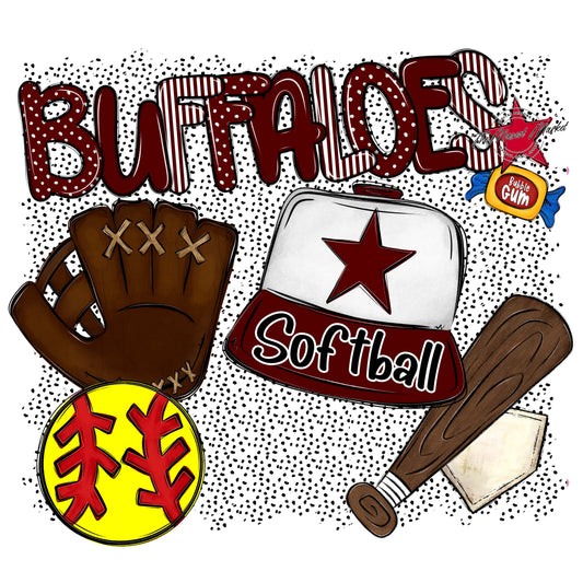 Buffaloes Softball Spirit-Maroon