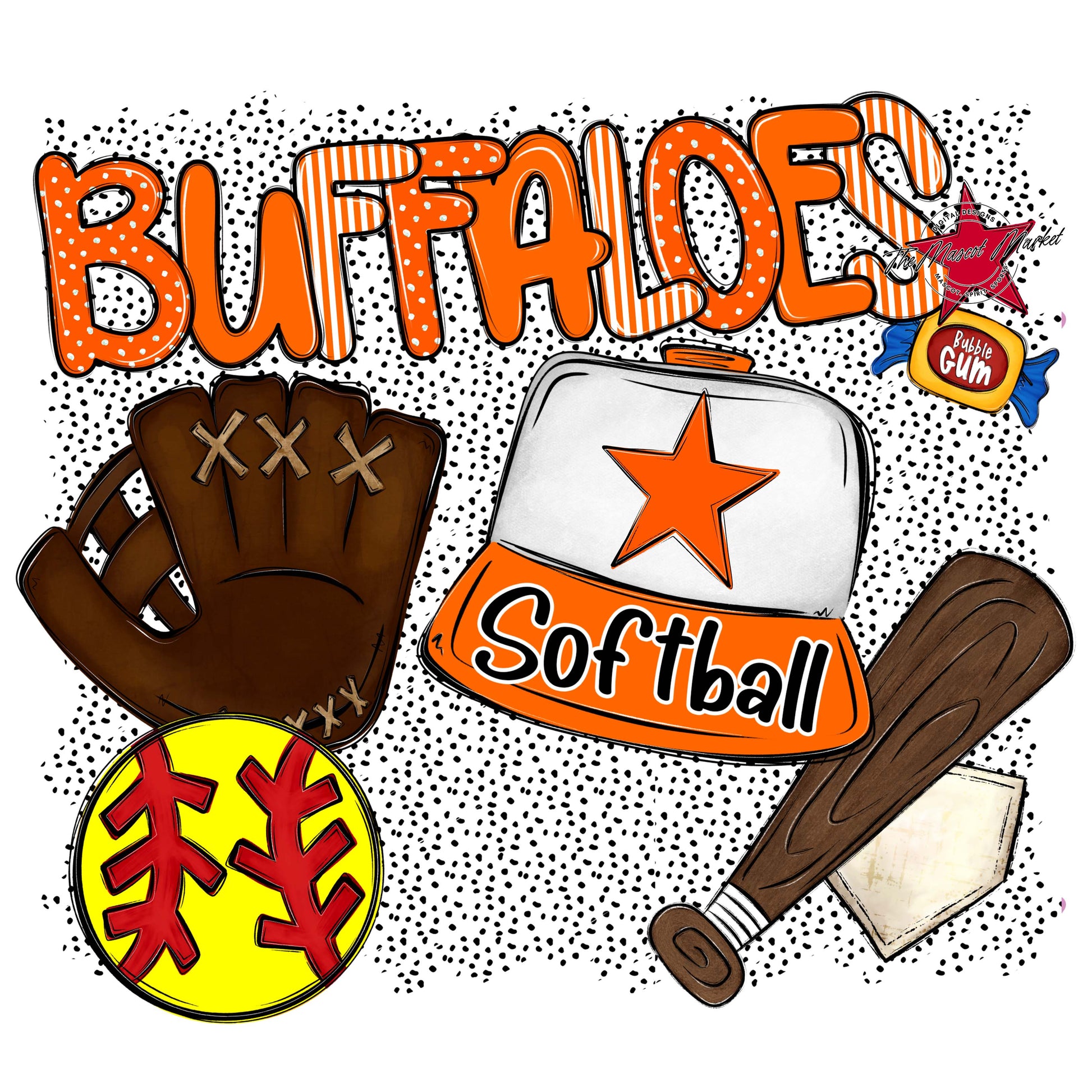 Buffaloes Softball Spirit-Orange