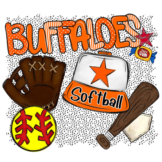 Buffaloes Softball Spirit-Orange
