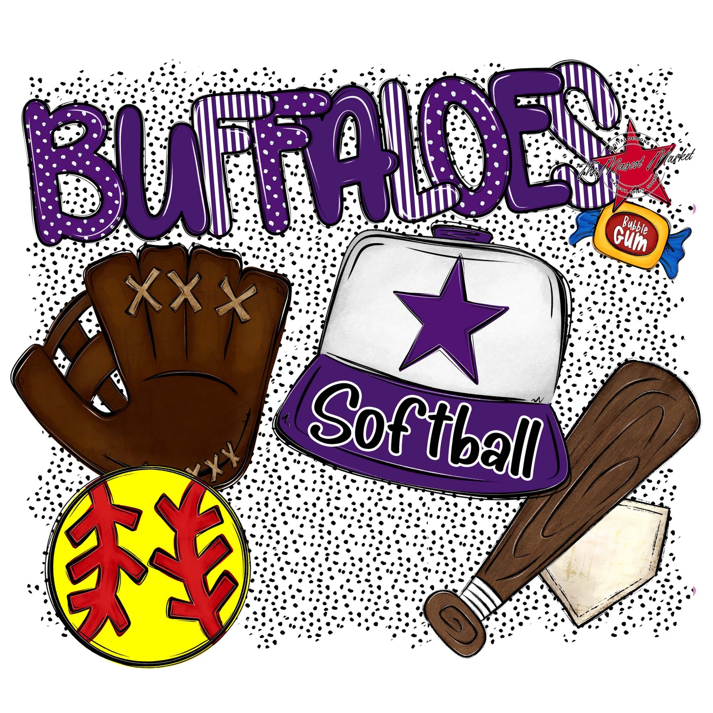 Buffaloes Softball Spirit-Purple
