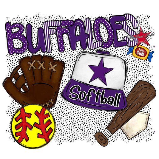 Buffaloes Softball Spirit-Purple