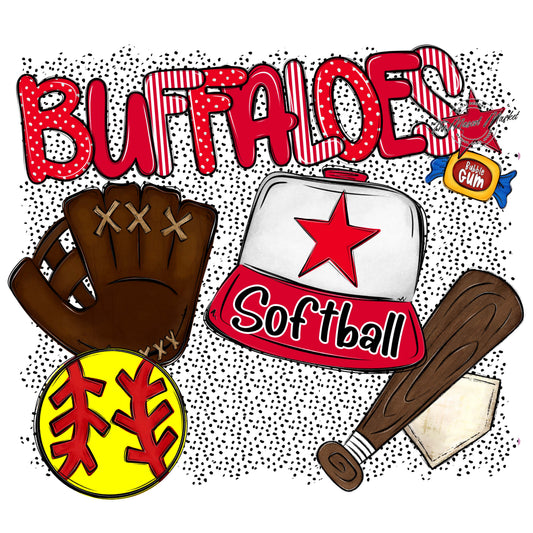 Buffaloes Softball Spirit-Red