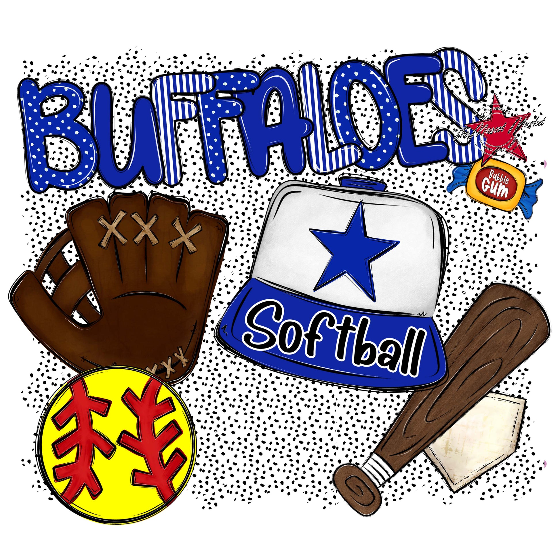 Buffaloes Softball Spirit-Royal Blue