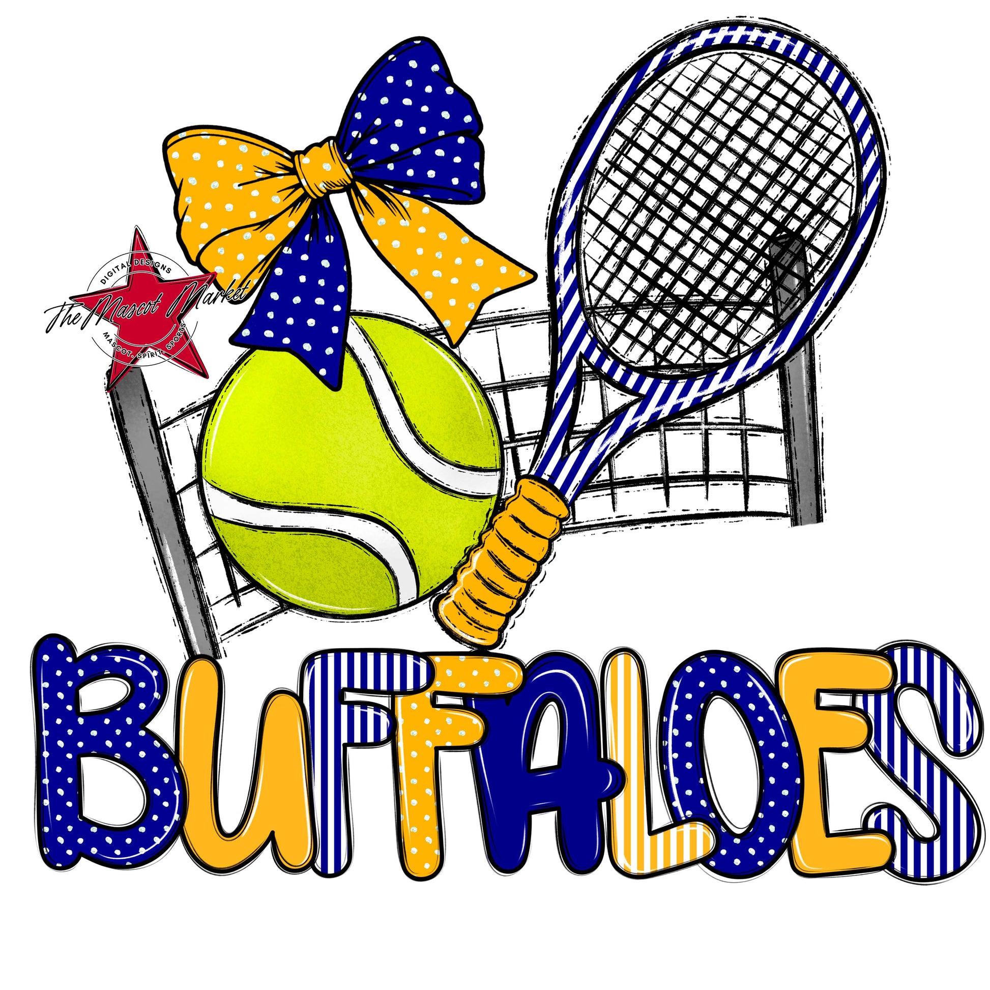 Buffaloes Tennis Spirit Design-Blue & Yellow