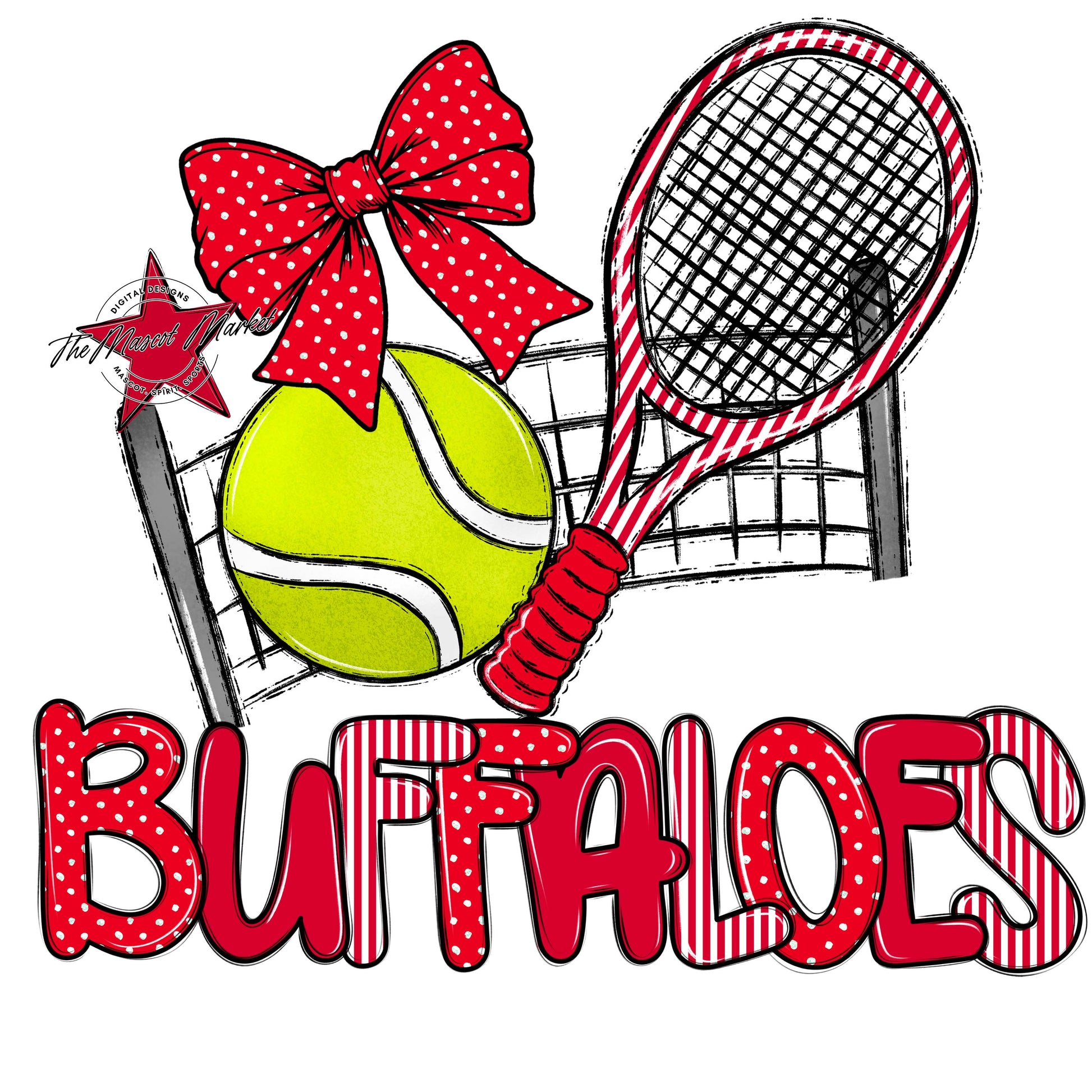 Buffaloes Tennis Spirit Design-Red