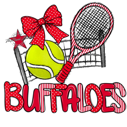 Buffaloes Tennis Spirit Design-Red