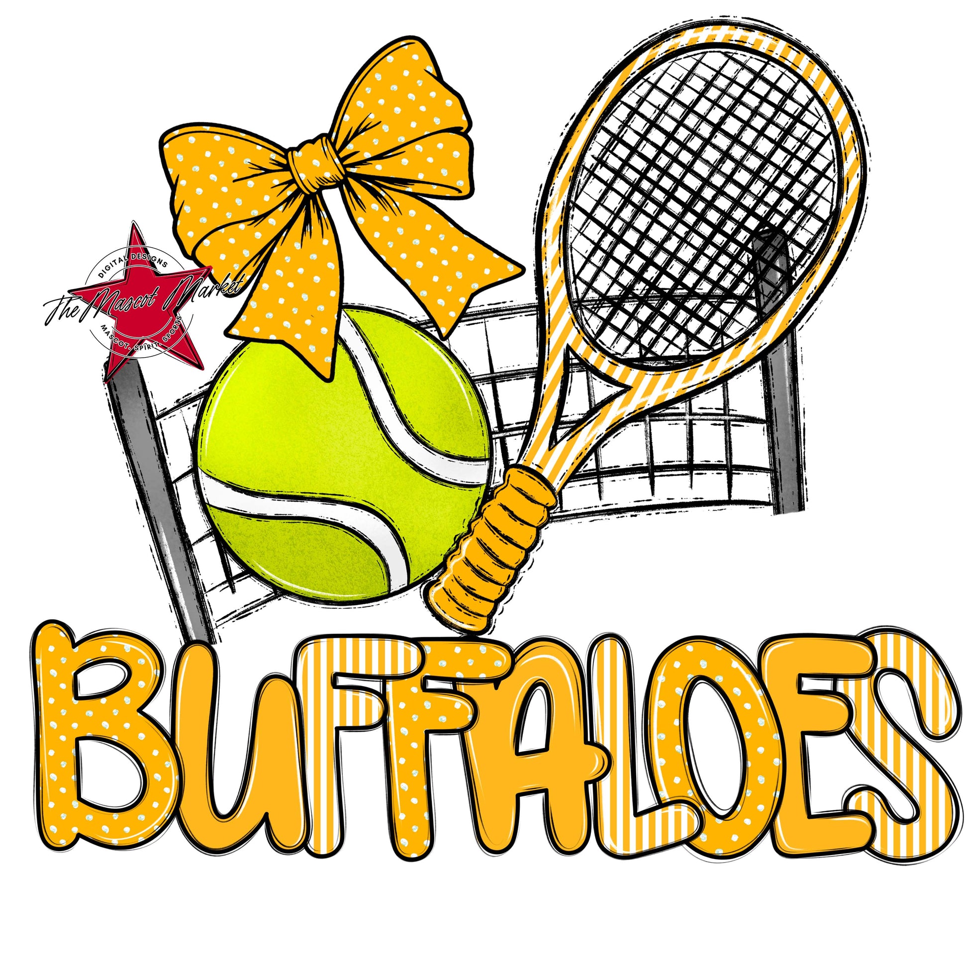 Buffaloes Tennis Spirit Design-Yellow