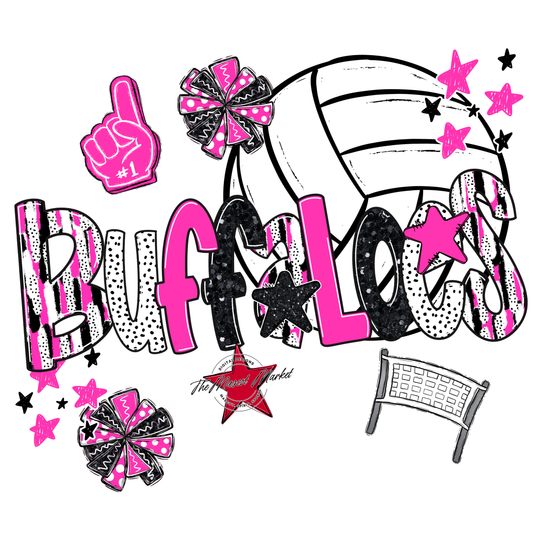 Buffaloes Volleyball Scrape-Pink