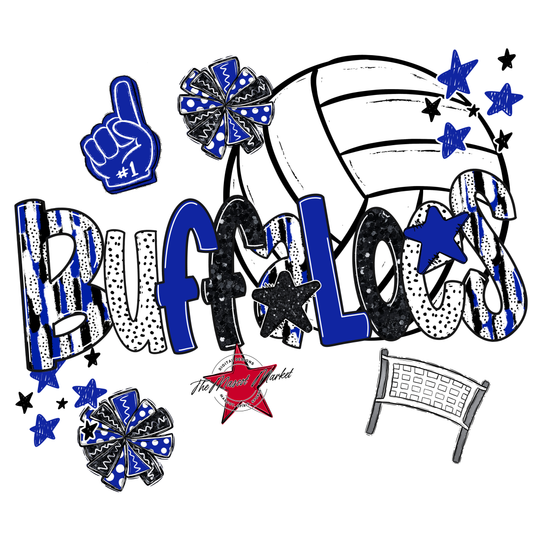 Buffaloes Volleyball Scrape-Royal Blue