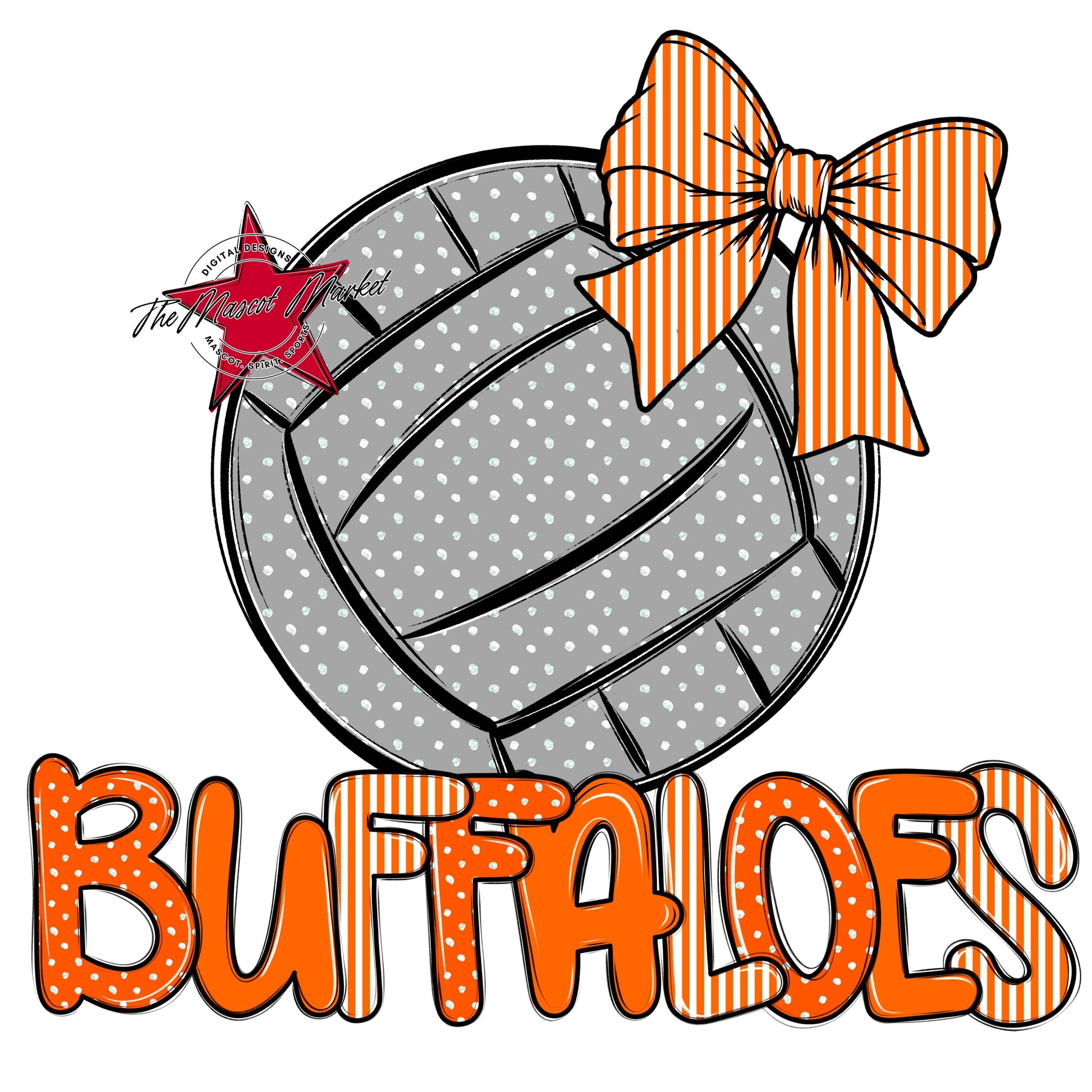 Buffaloes Volleyball Spirit Design-Orange