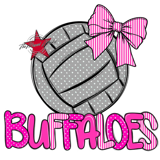 Buffaloes Volleyball Spirit Design-Pink