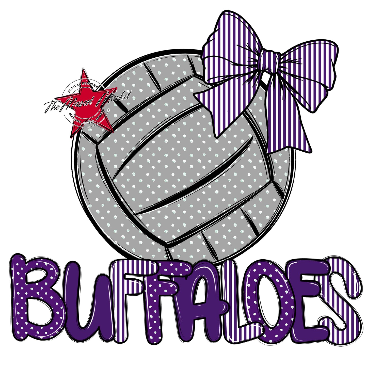 Buffaloes Volleyball Spirit Design-Purple