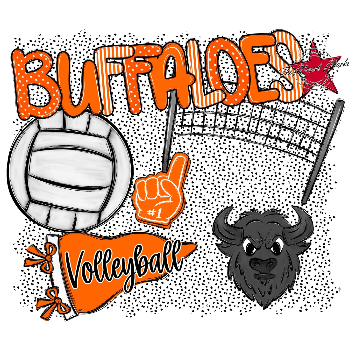 Buffaloes Volleyball Spirit-Orange