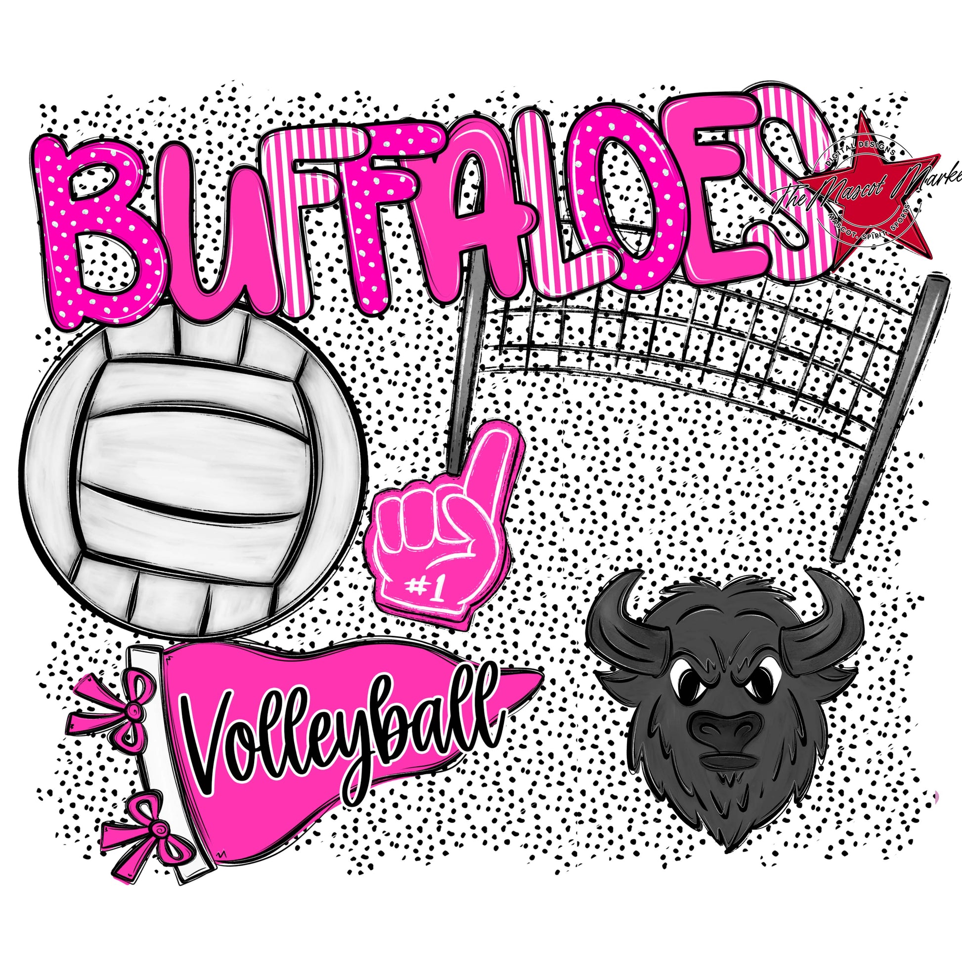 Buffaloes Volleyball Spirit-Pink