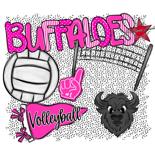 Buffaloes Volleyball Spirit-Pink
