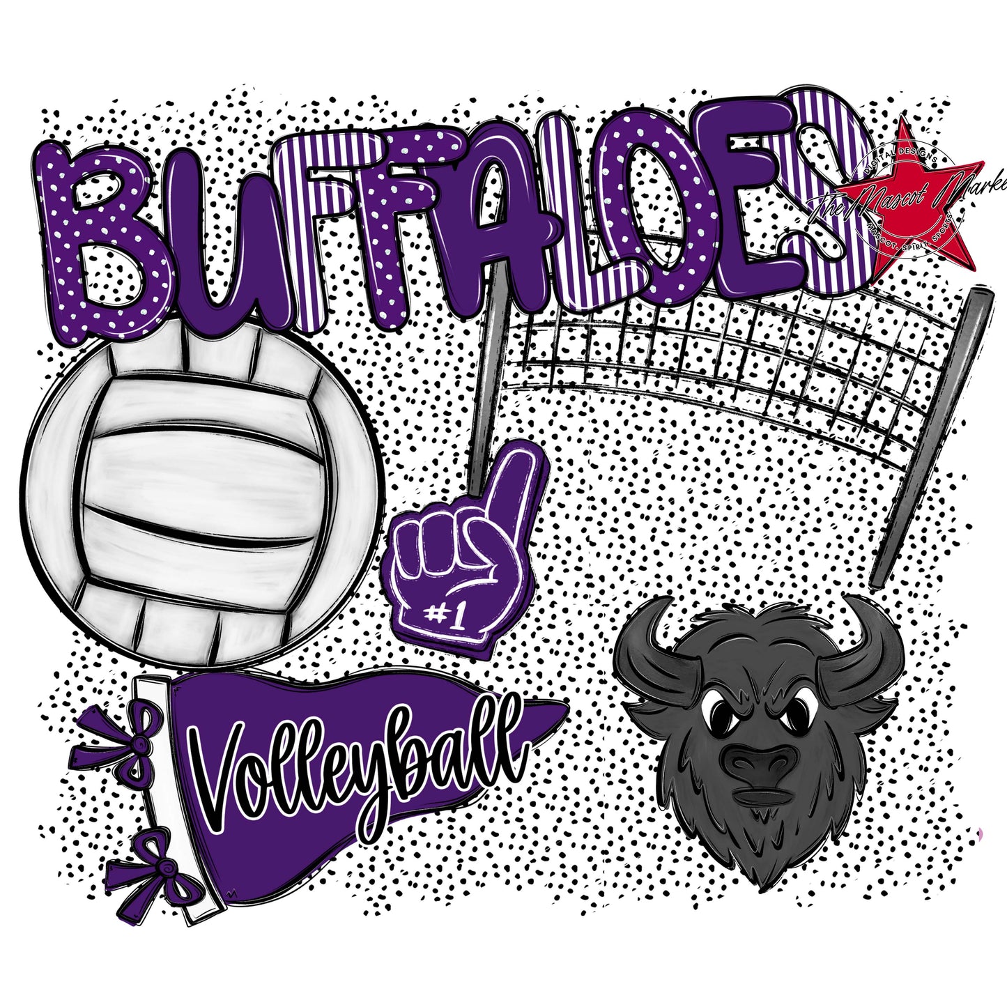 Buffaloes Volleyball Spirit-Purple