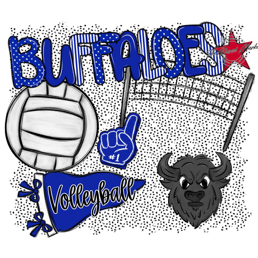 Buffaloes Volleyball Spirit-Royal Blue
