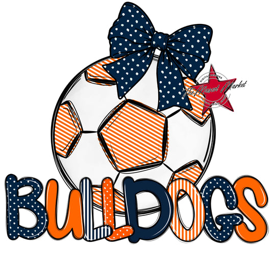 Bulldogs Soccer Spirit Design-Navy & Orange