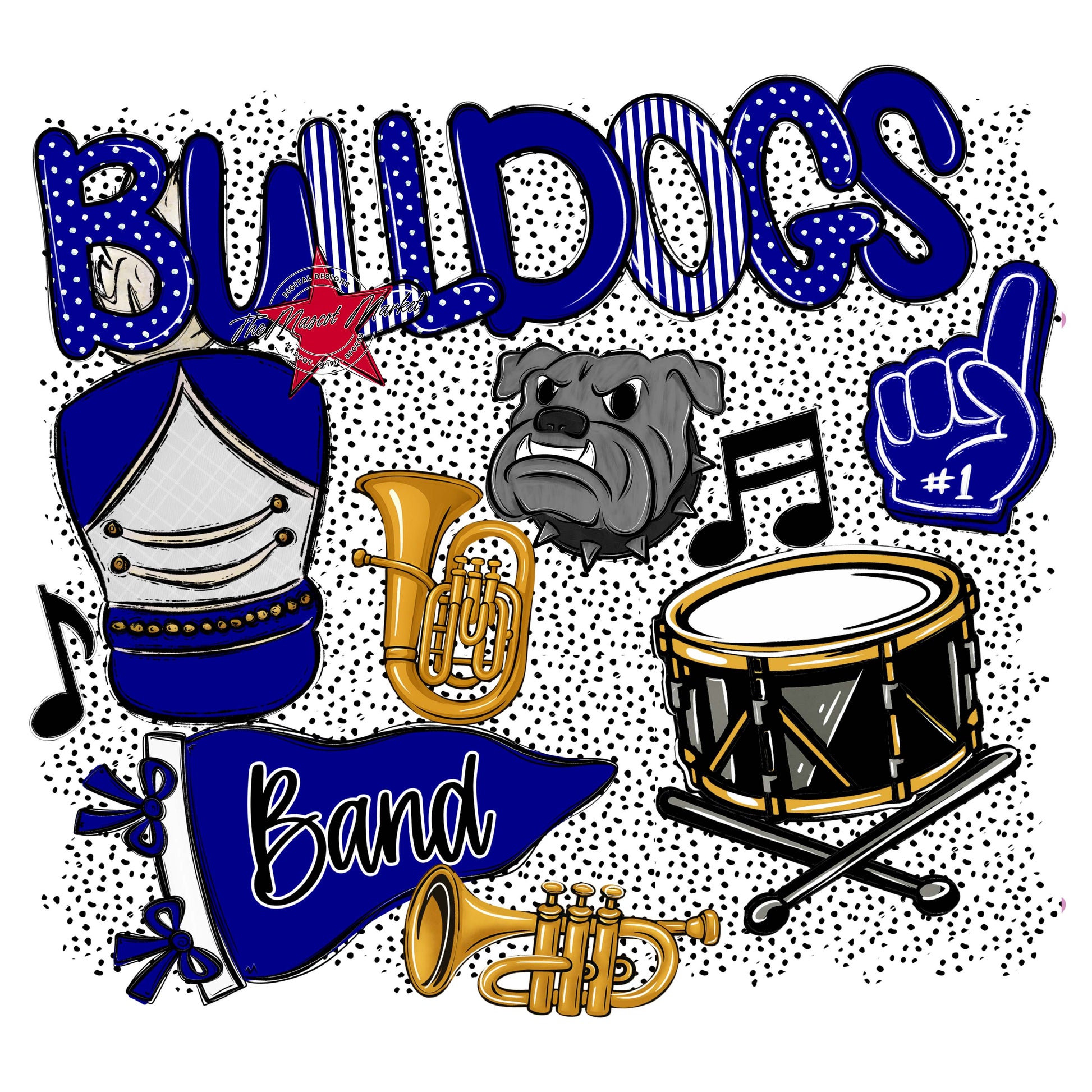 Bulldogs Band Spirit-Blue