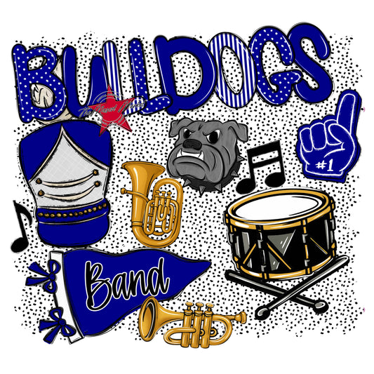 Bulldogs Band Spirit-Blue