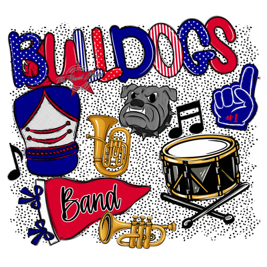 Bulldogs Band Spirit-Blue & Red