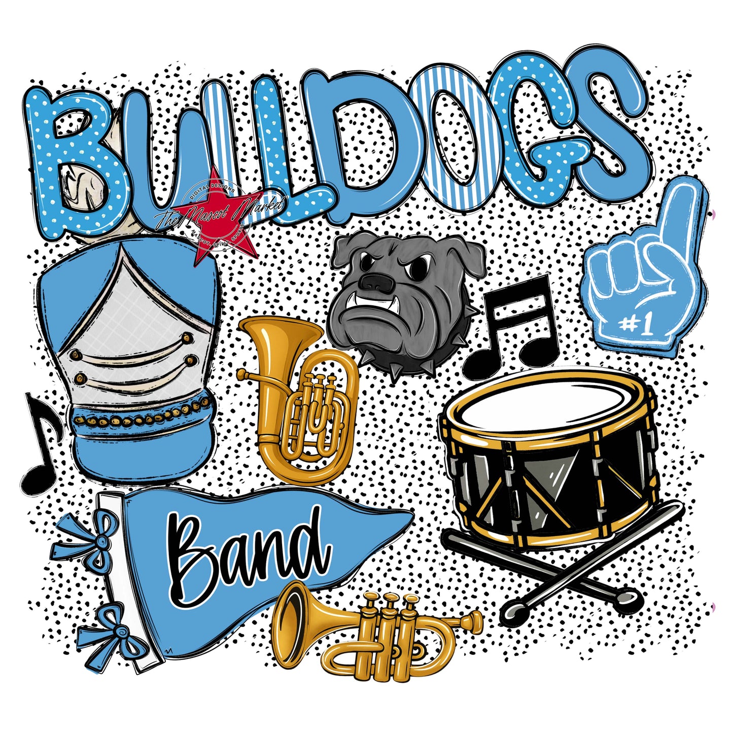 Bulldogs Band Spirit-Carolina Blue