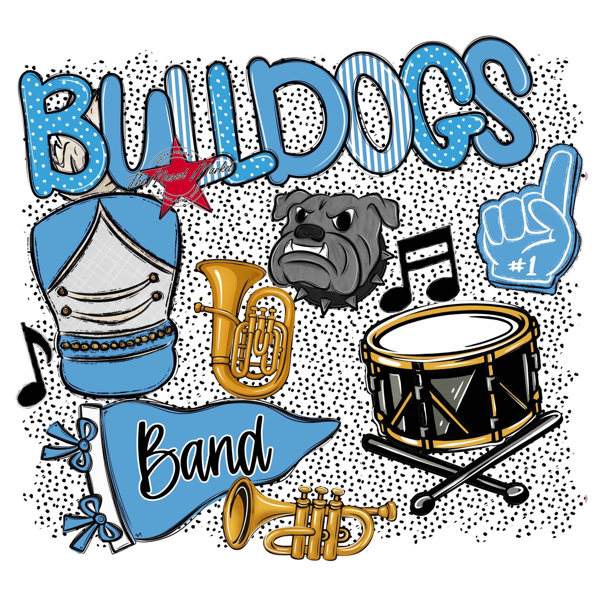 Bulldogs Band Spirit-Carolina Blue