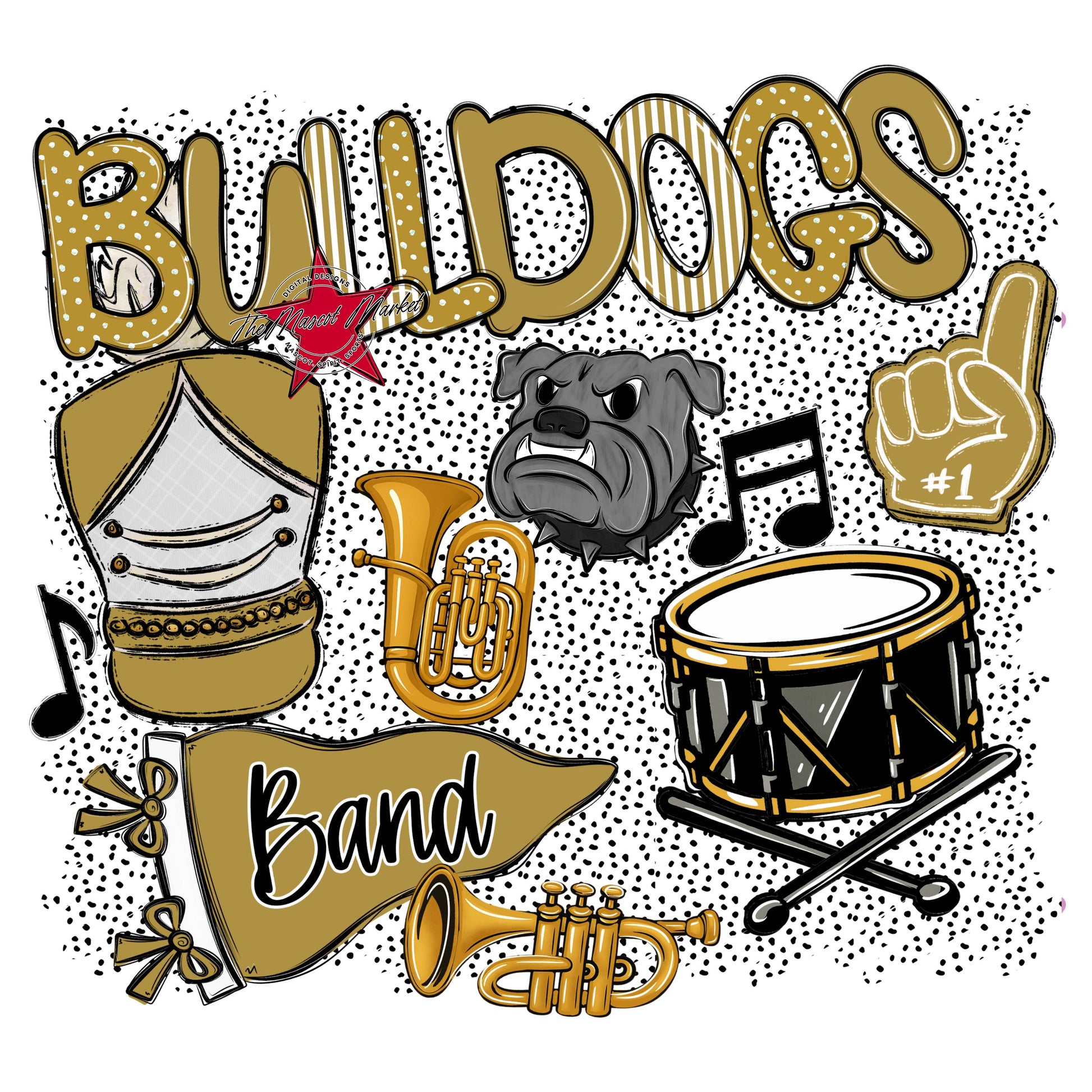 Bulldogs Band Spirit-Gold