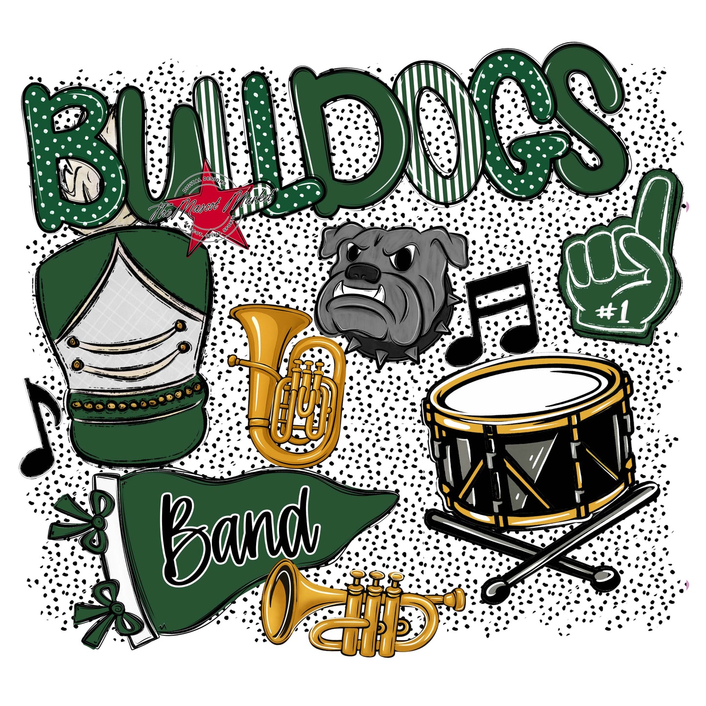 Bulldogs Band Spirit-Green