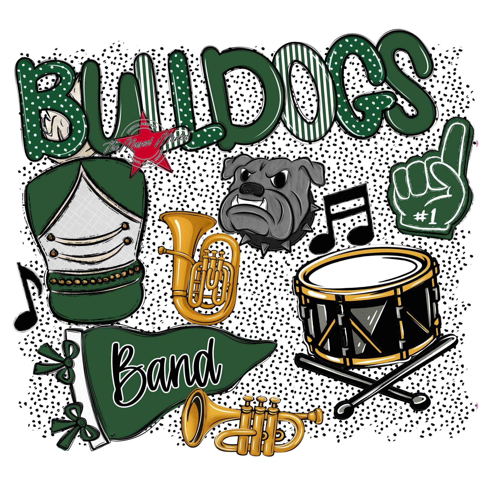 Bulldogs Band Spirit-Green