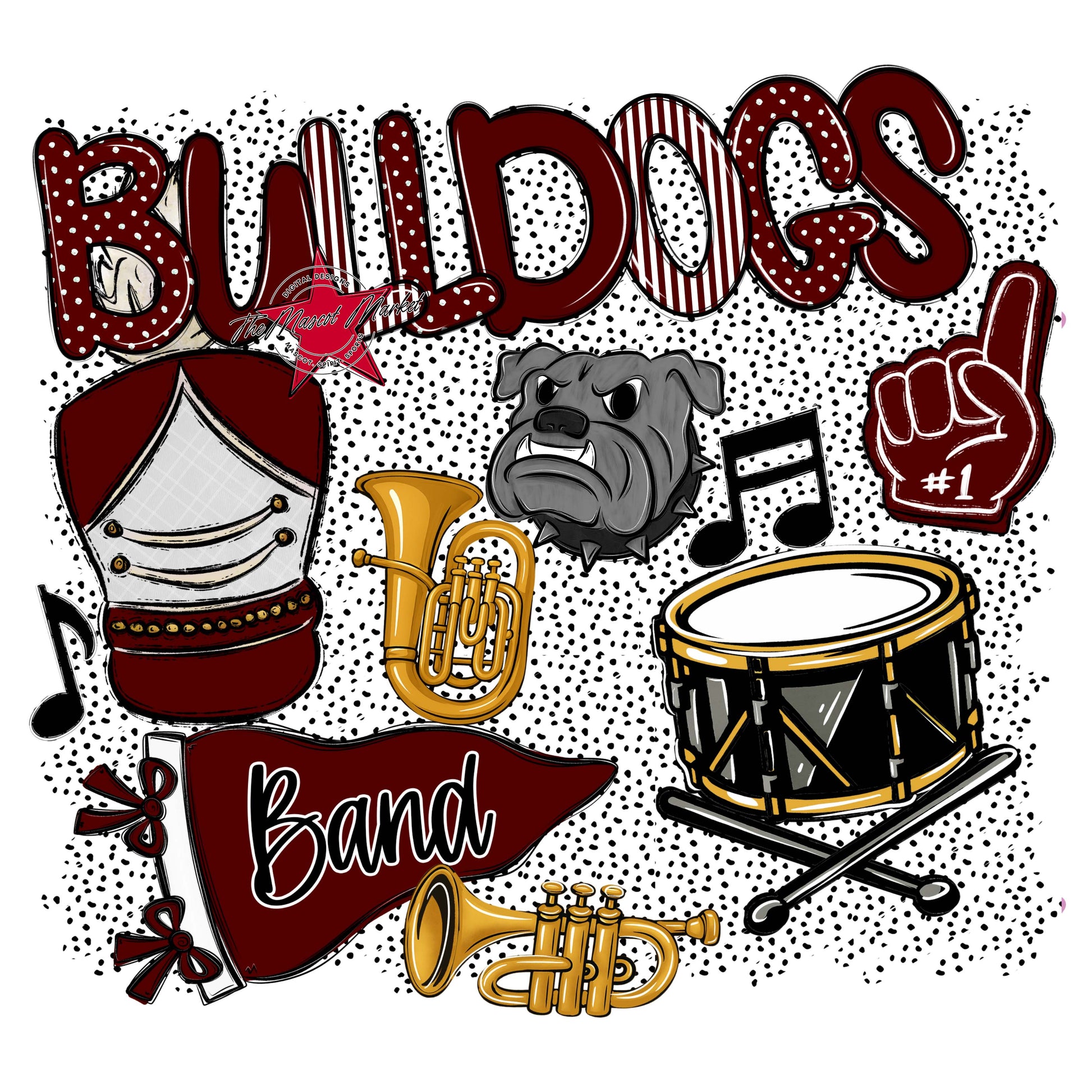 Bulldogs Band Spirit-Maroon