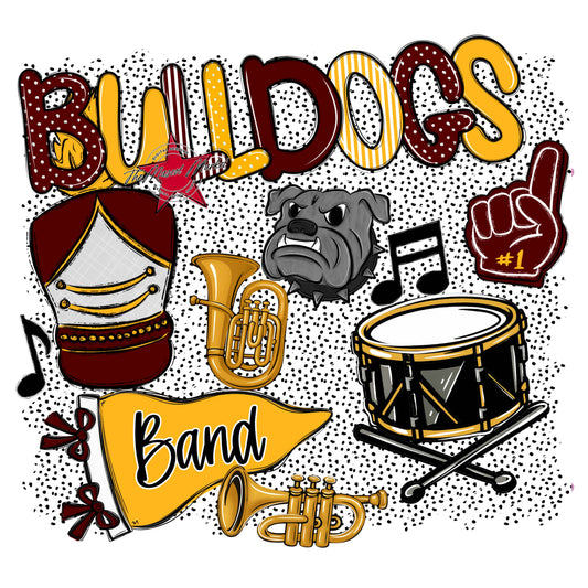 Bulldogs Band Spirit-Maroon & Yellow