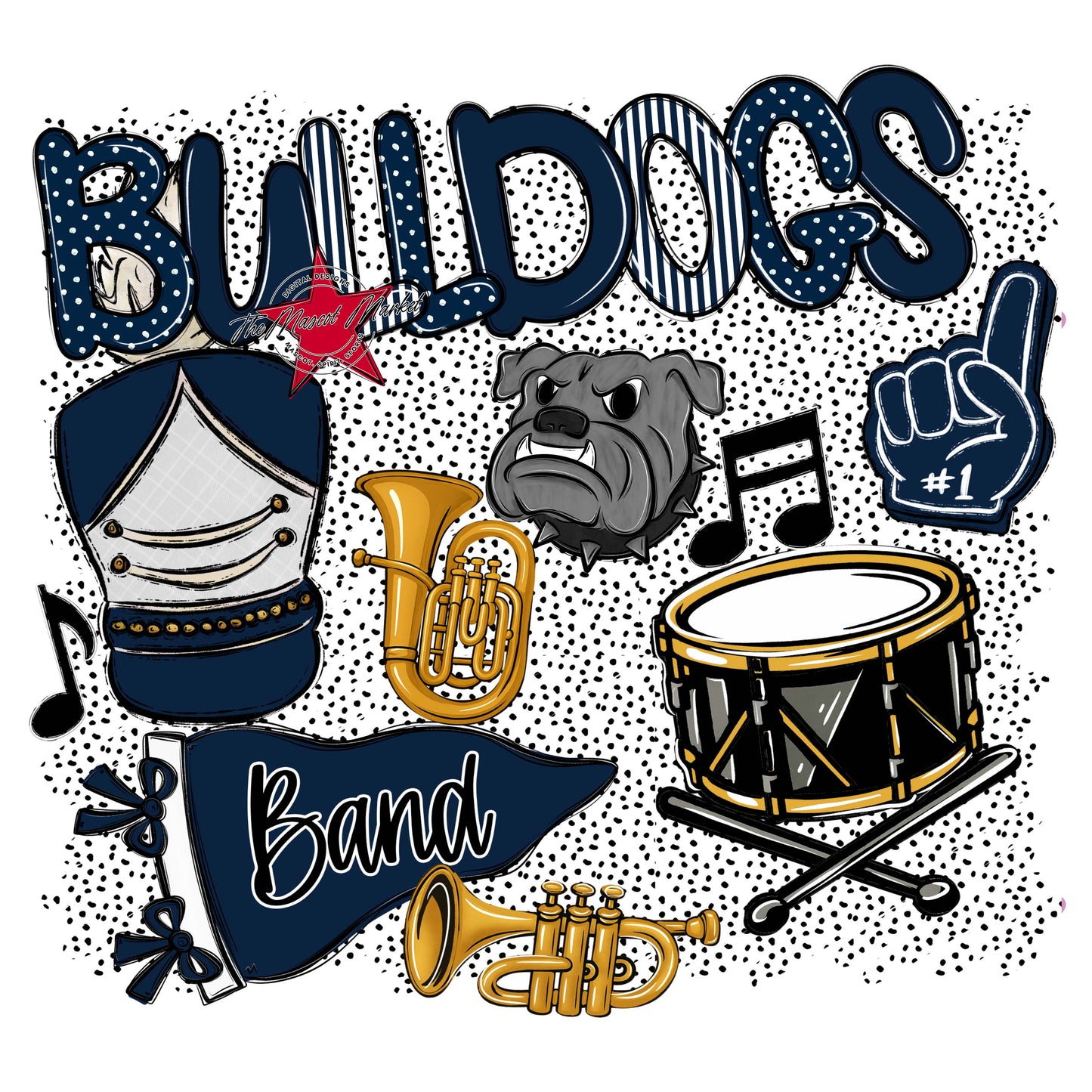 Bulldogs Band Spirit-Navy