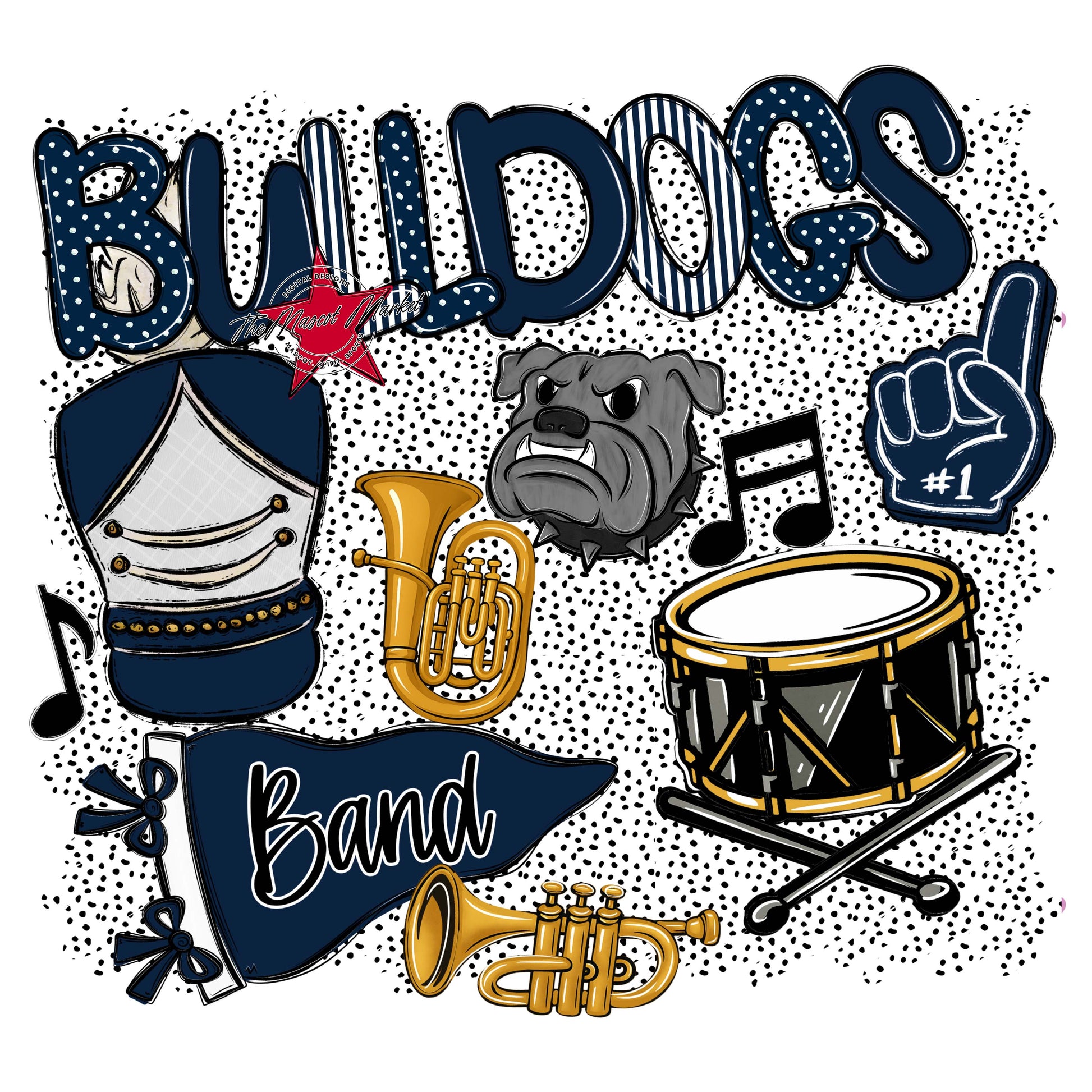 Bulldogs Band Spirit-Navy
