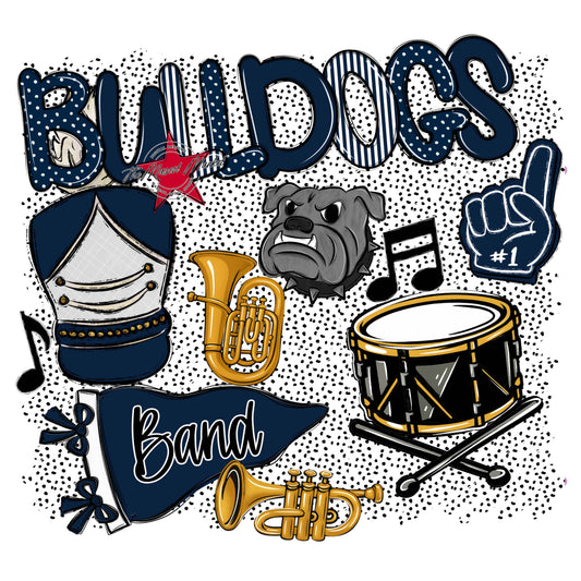 Bulldogs Band Spirit-Navy