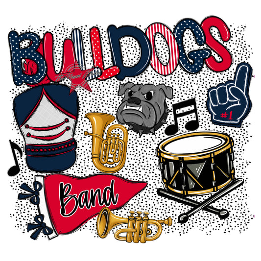Bulldogs Band Spirit-Navy & Red