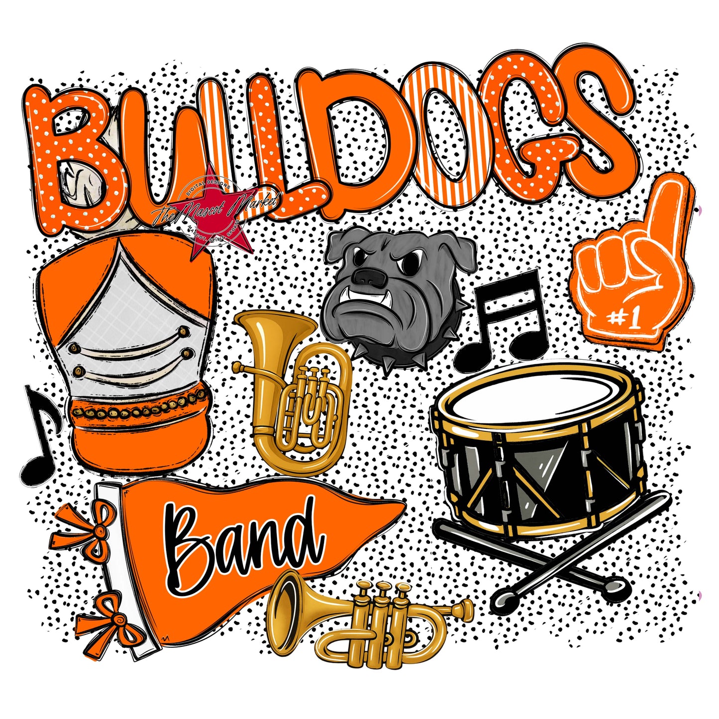 Bulldogs Band Spirit-Orange