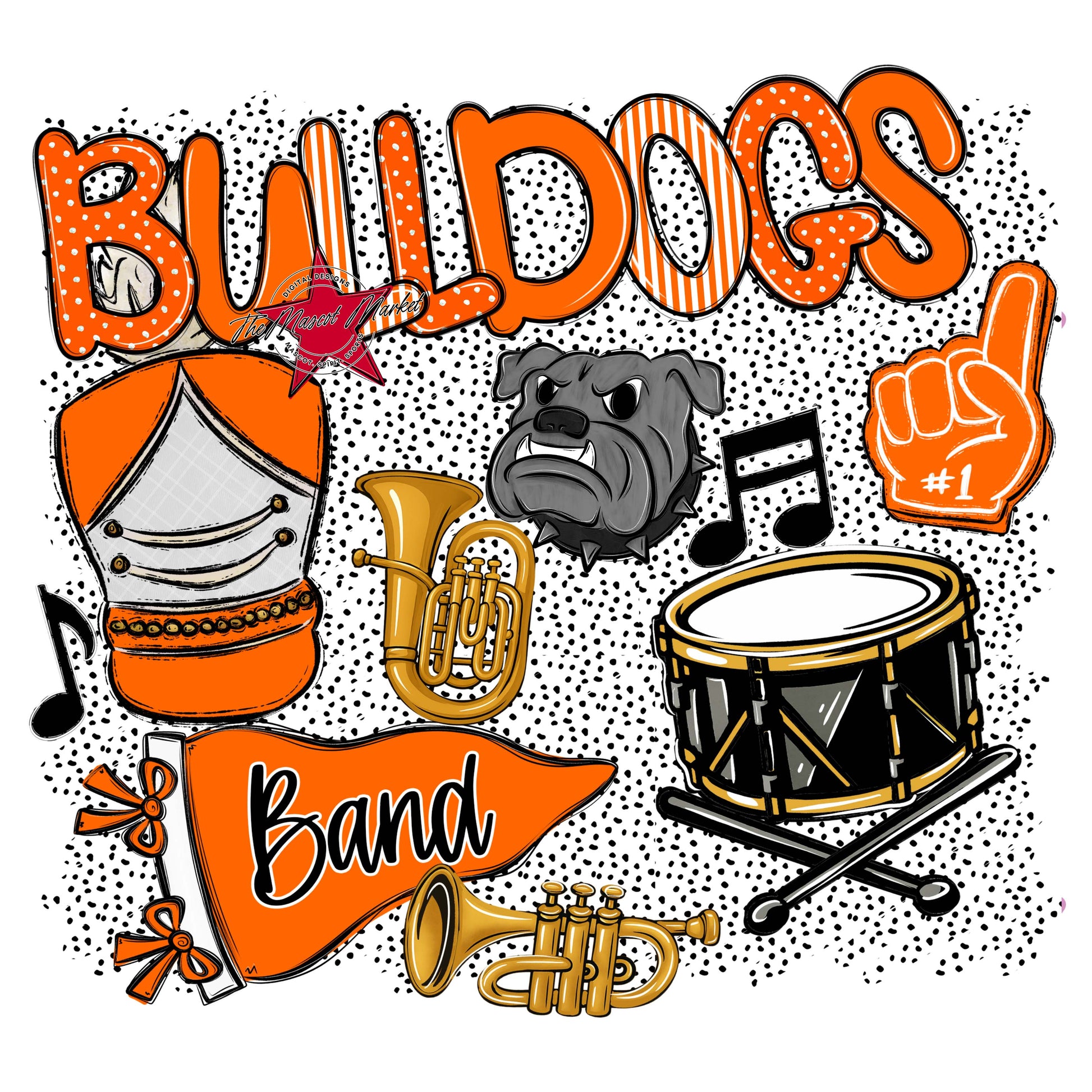 Bulldogs Band Spirit-Orange