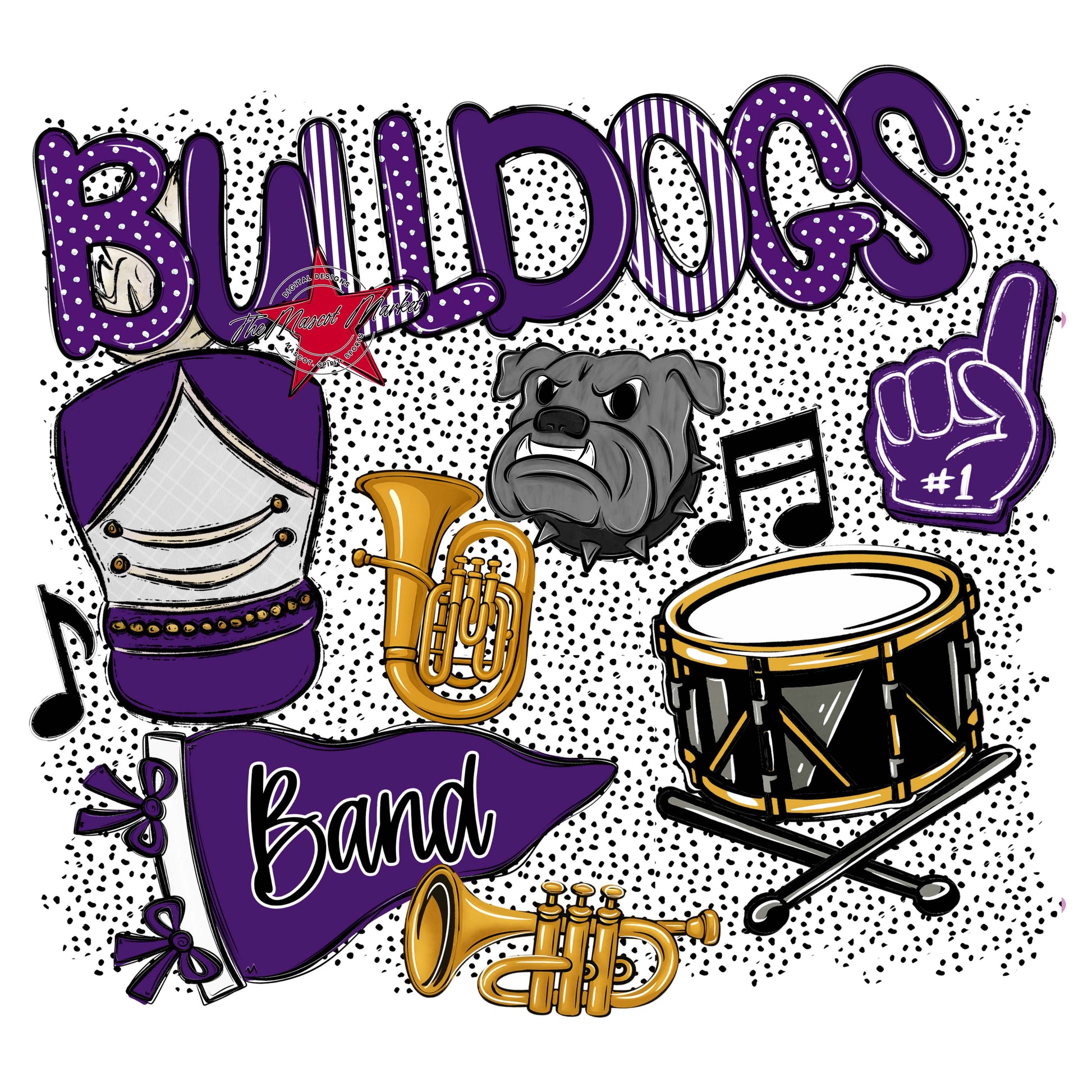 Bulldogs Band Spirit-Purple