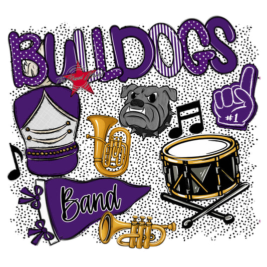 Bulldogs Band Spirit-Purple