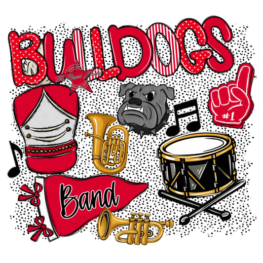 Bulldogs Band Spirit-Red
