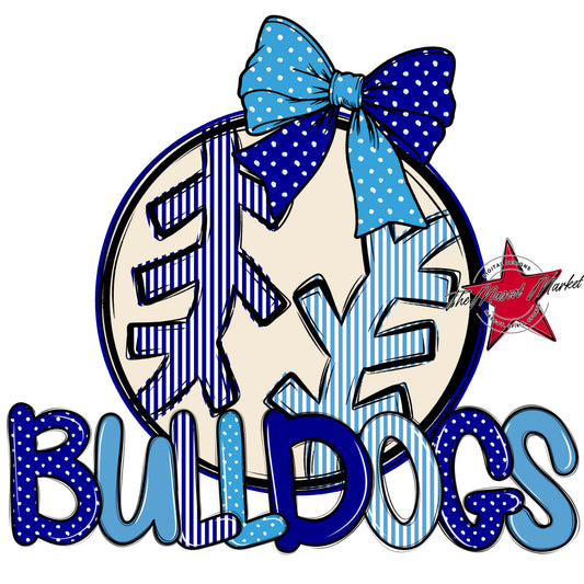 Bulldogs Baseball-Softball Spirit Design-Blue & Carolina Blue