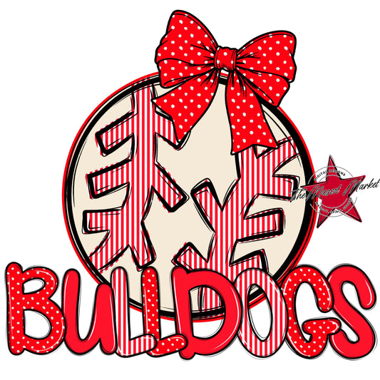 Bulldogs Baseball-Softball Spirit Design-Bright Red