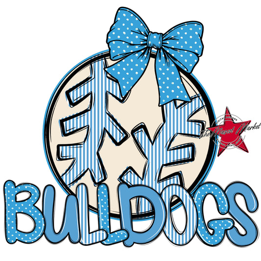 Bulldogs Baseball-Softball Spirit Design-Carolina Blue