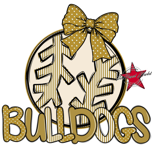 Bulldogs Baseball-Softball Spirit Design-Gold