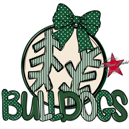 Bulldogs Baseball-Softball Spirit Design-Green