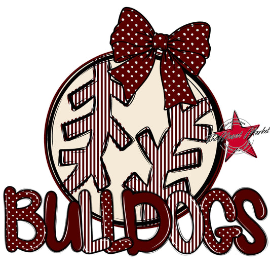 Bulldogs Baseball-Softball Spirit Design-Maroon